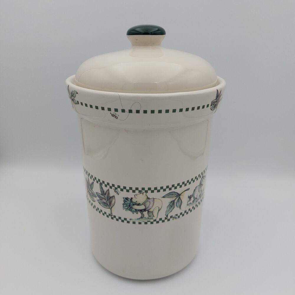 Disney Winnie the Pooh Works Cookie Jar Ceramic Stoneware Canister Treat Pot VTG